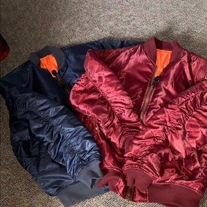 Bundle 2 reversible varsity bomber jackets